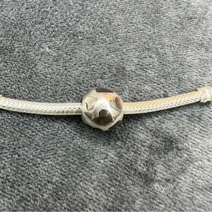 RETIRED Pandora Love Me Black Mother of Pearl Charm